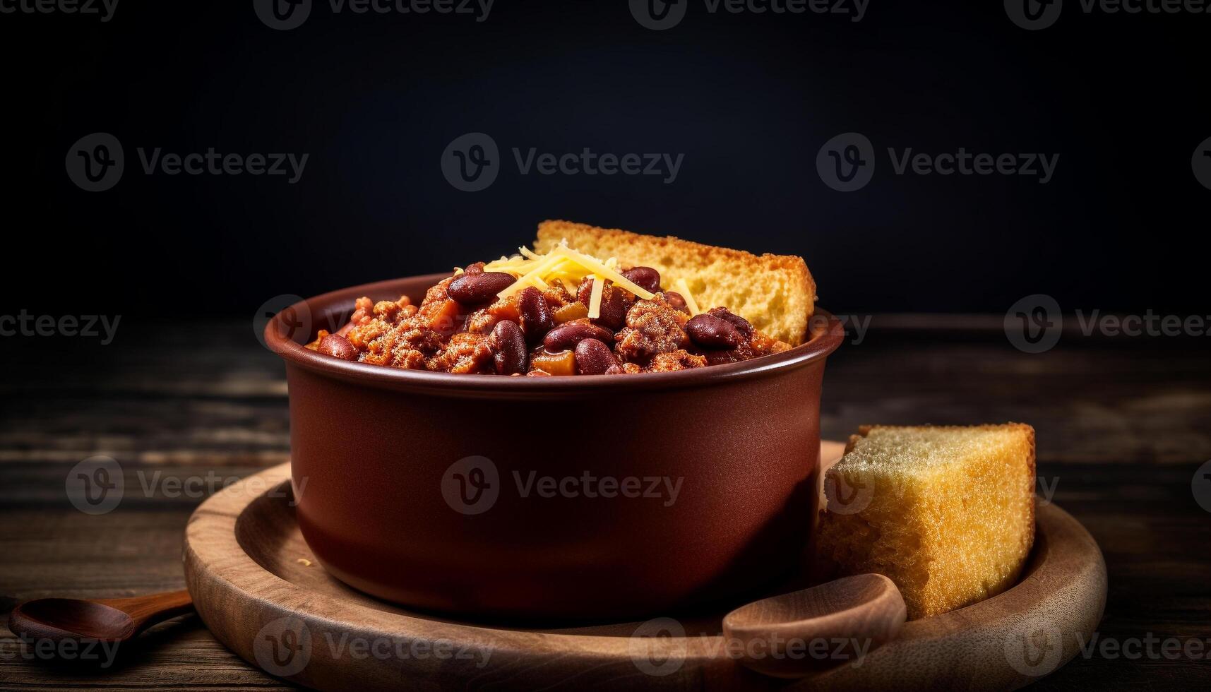 Rustic homemade dessert on wooden table, a gourmet indulgence generated by AI photo