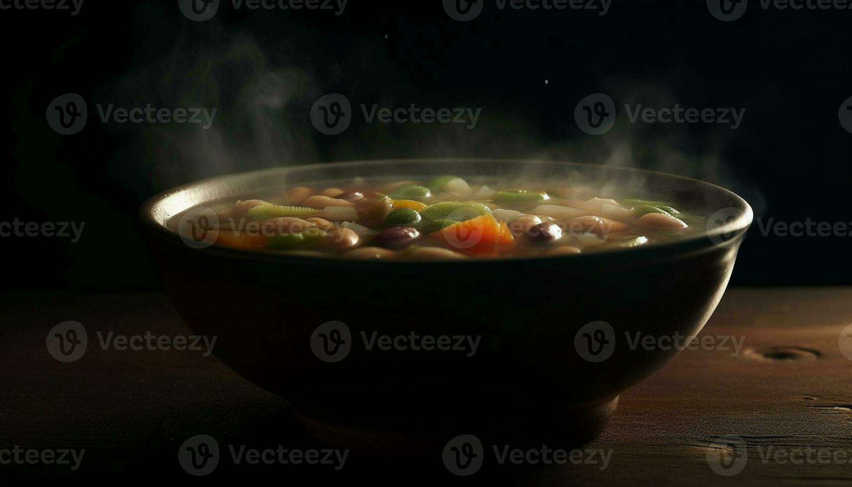 Healthy vegetarian stew with organic vegetables and homemade spice recipe generated by AI photo