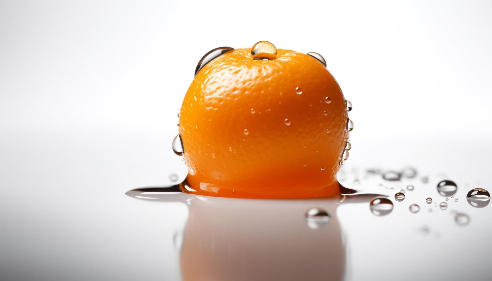 Juicy citrus fruit slice splashing in clean water, refreshing and healthy generated by AI photo