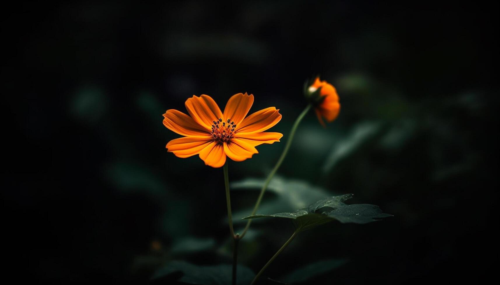 Vibrant wildflower meadow, single yellow daisy in focus foreground generated by AI photo