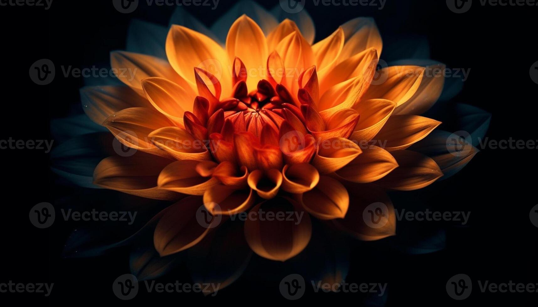 Vibrant dahlia blossom, a symbol of elegance in nature design generated by AI photo