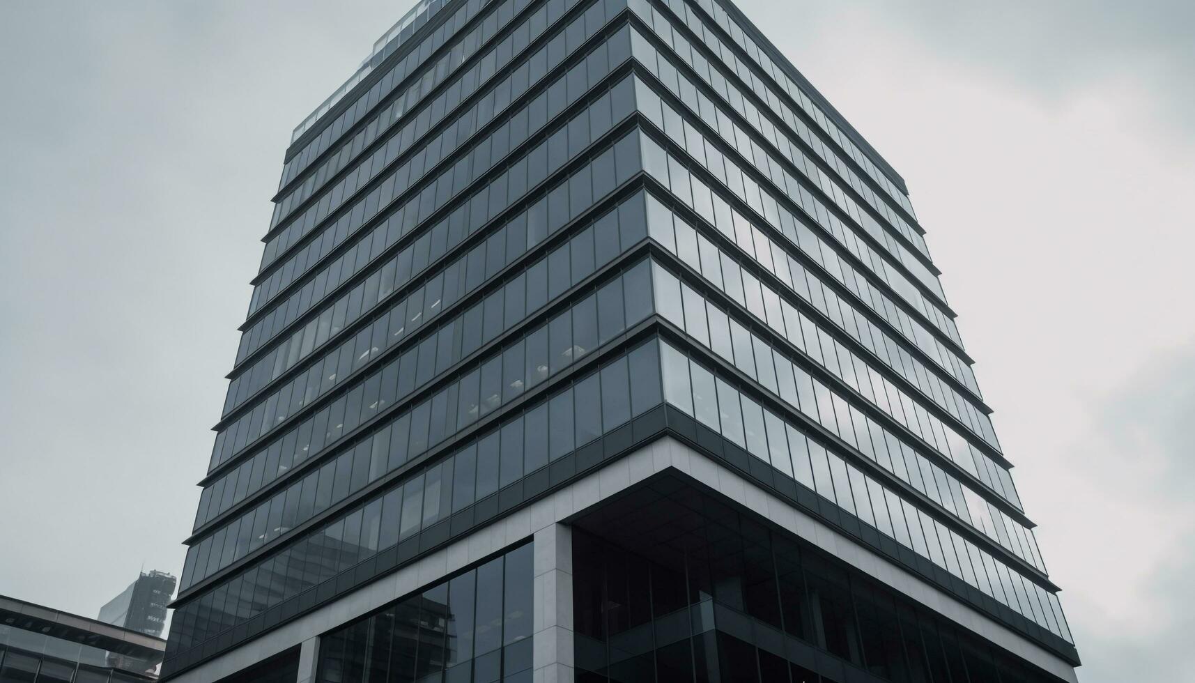 moderno rascacielos refleja futurista ciudad vida con acero y vaso generado por ai foto