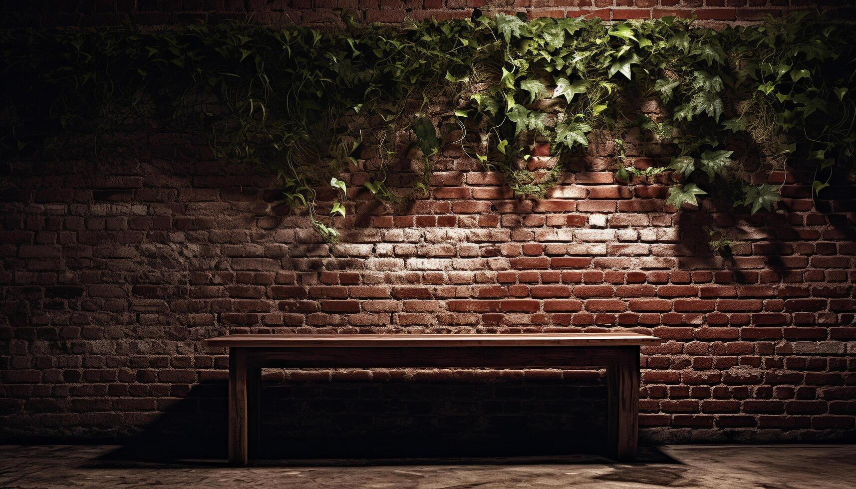 Rustic brick wall frames modern design in old domestic room generated