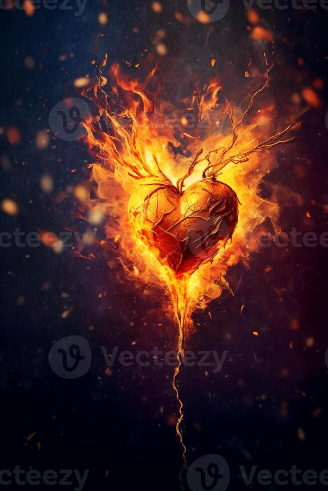 A single spark of love can Ignite your better self, extrude, detailed, rich colors, photography. photo
