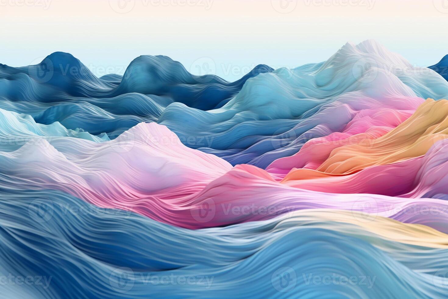 animation of blue waves flowing like liquids, in the style of pastel. photo