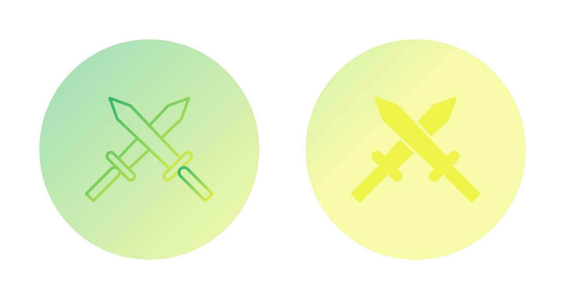 único icono de vector de dos espadas