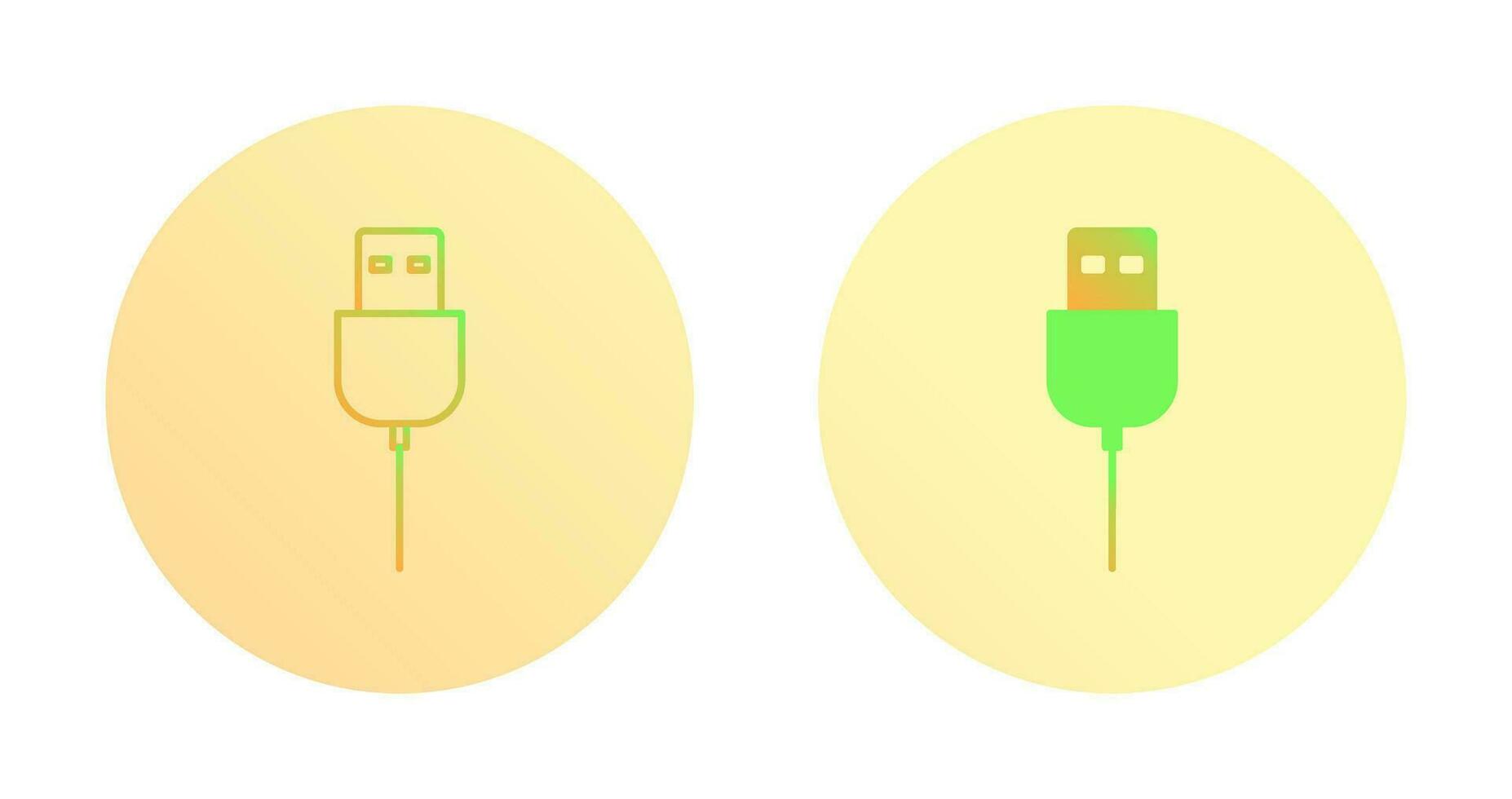 icono de vector de cable usb único