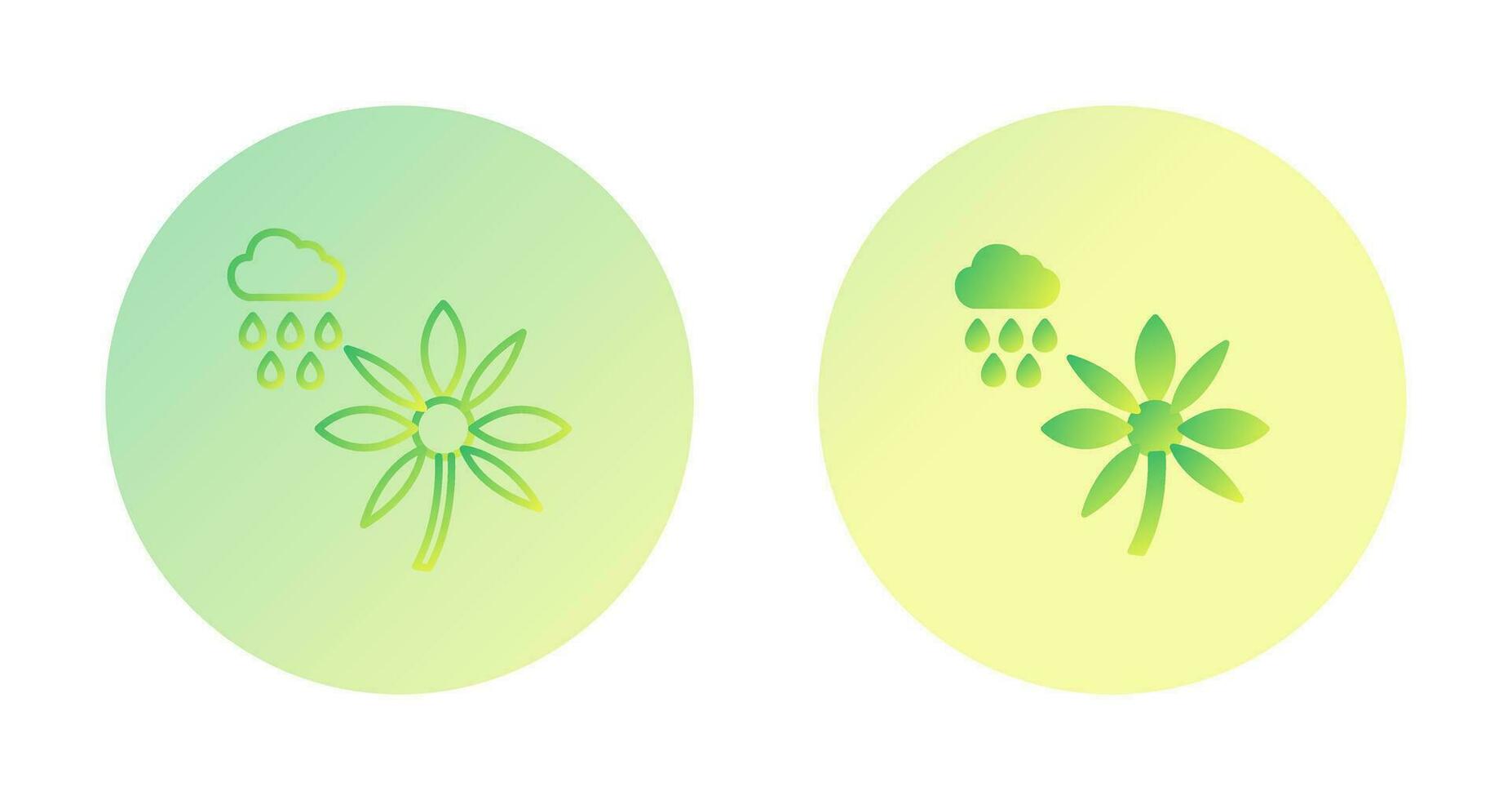 Flower with rain Vector Icon