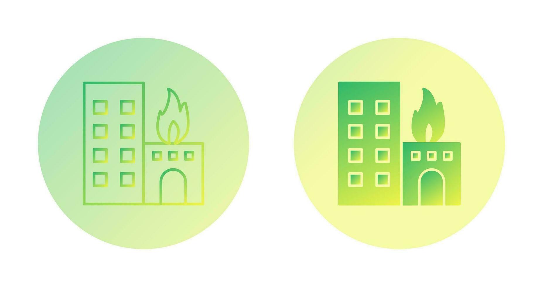 Unique Burning Building Vector Icon