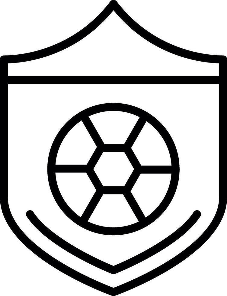 Soccer ball on a shield Vector Icon Design