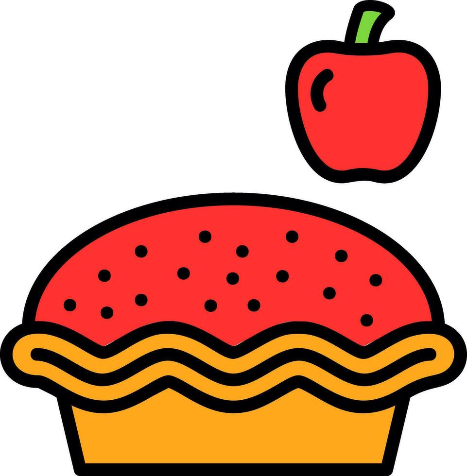 Apple pie Vector Icon Design