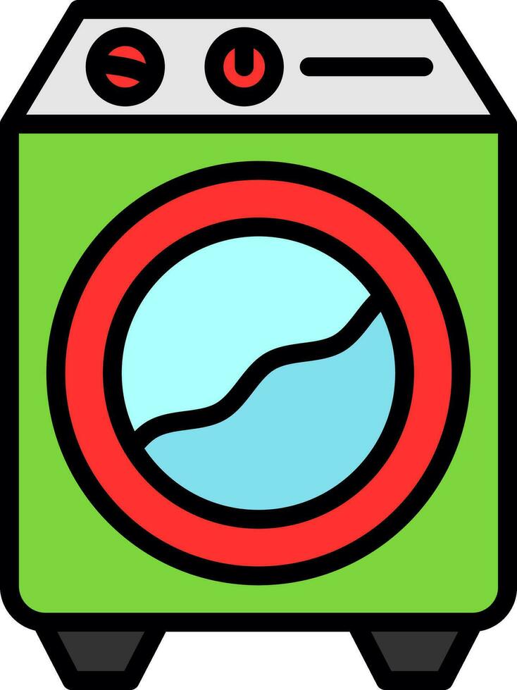 Washing machine Vector Icon Design