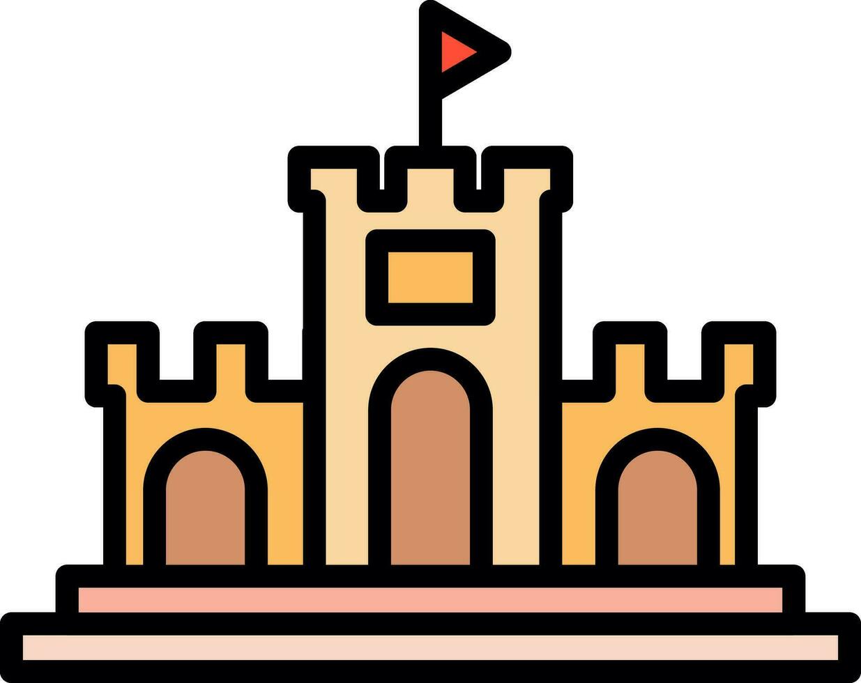 Sand castle Vector Icon Design