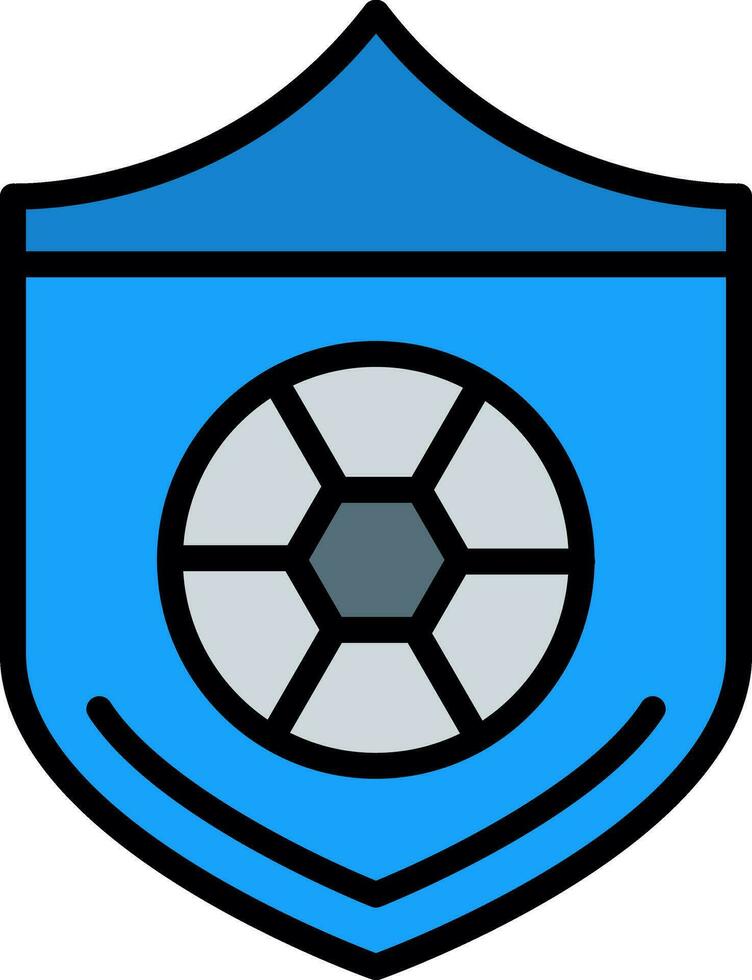 Soccer ball on a shield Vector Icon Design