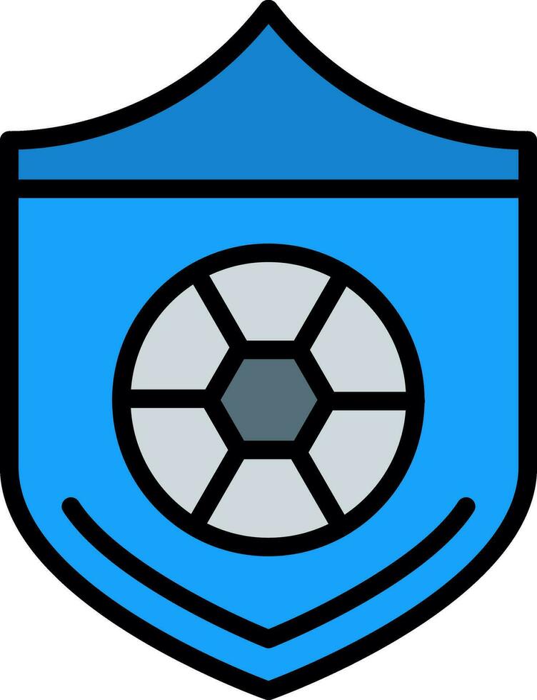 fútbol pelota en un proteger vector icono diseño