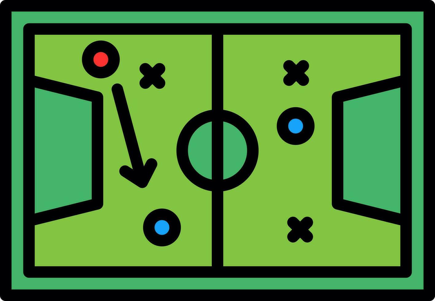 fútbol táctica bosquejo vector icono diseño