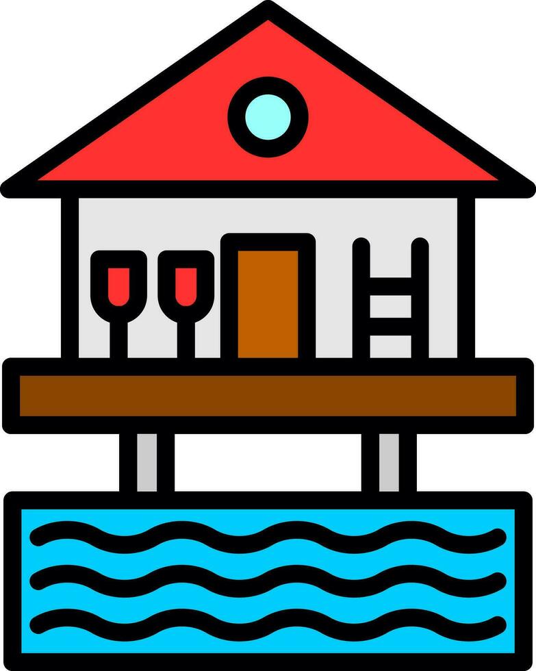 Beach hut Vector Icon Design