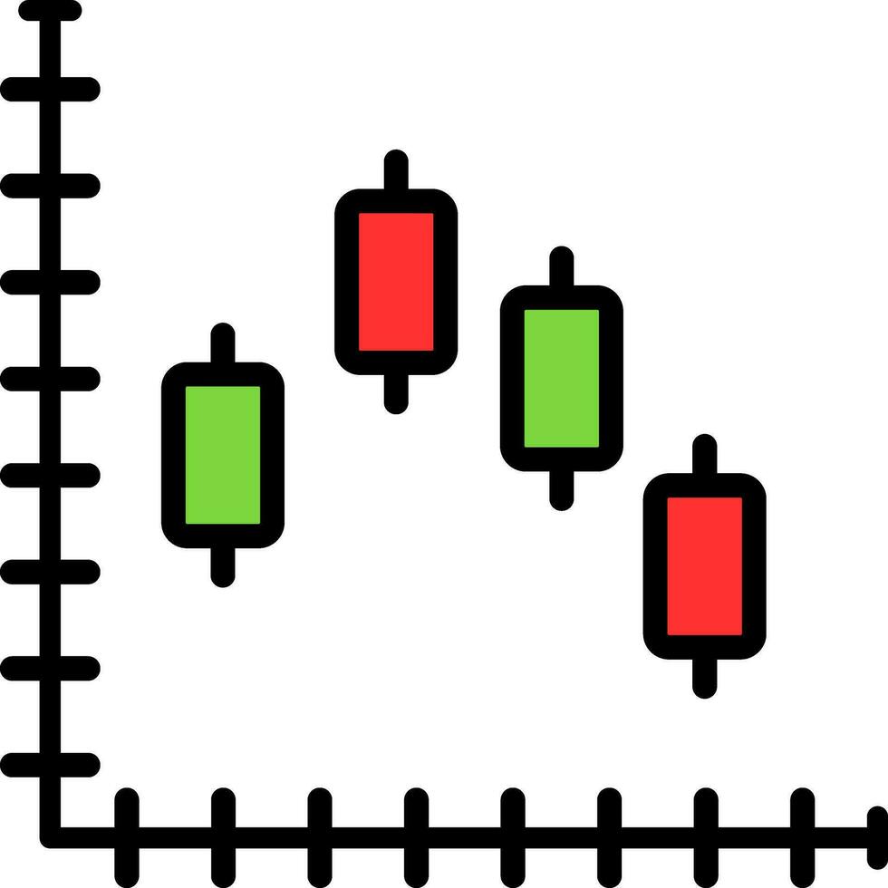 Candlestick chart Vector Icon Design