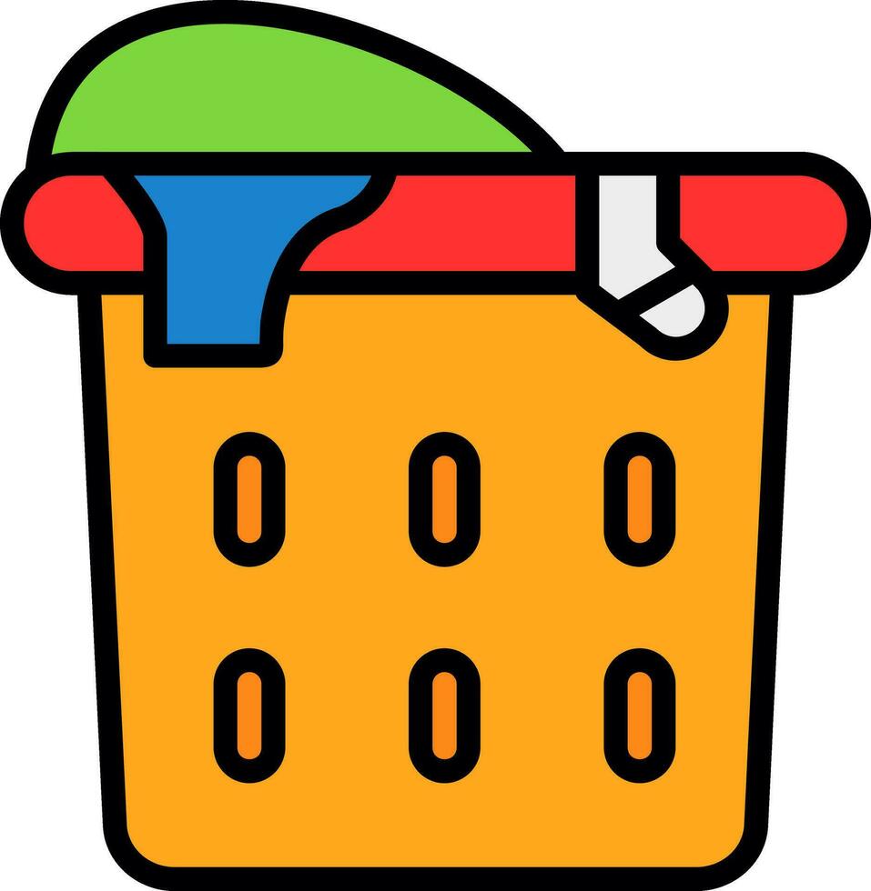 Laundry basket Vector Icon Design