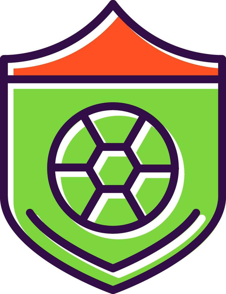 fútbol pelota en un proteger vector icono diseño