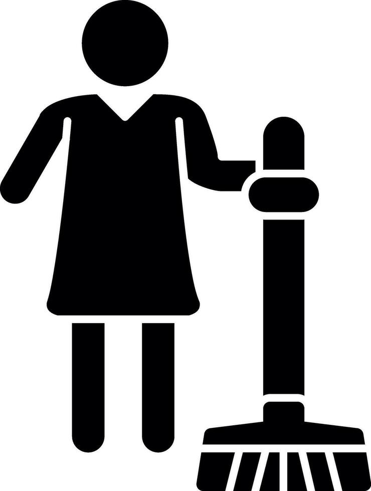 Charwoman Vector Icon Design