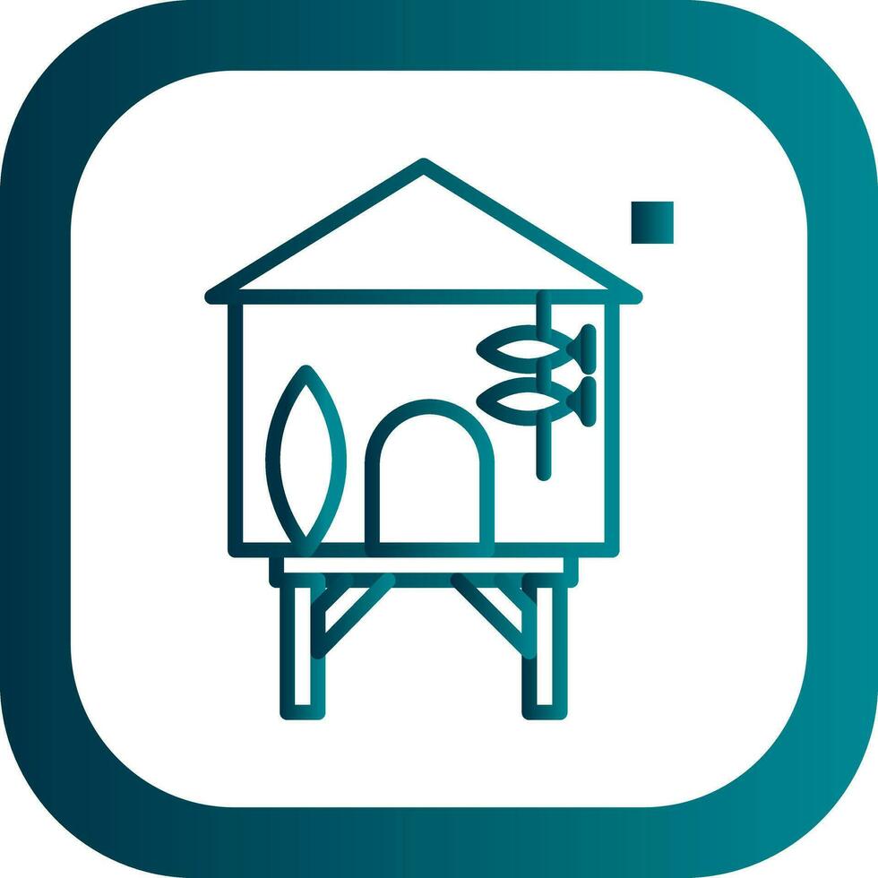 Beach hut Vector Icon Design