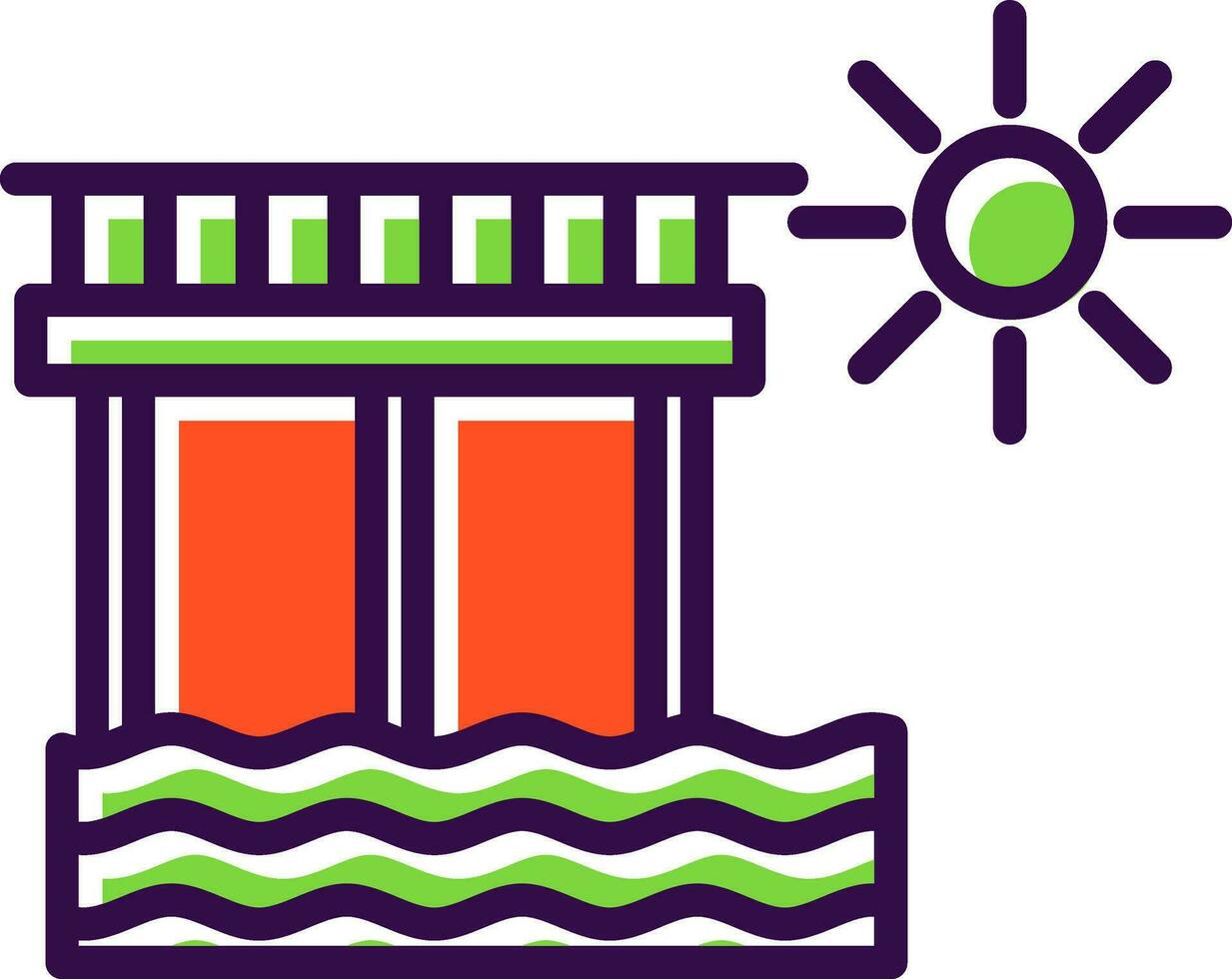 Pier Vector Icon Design