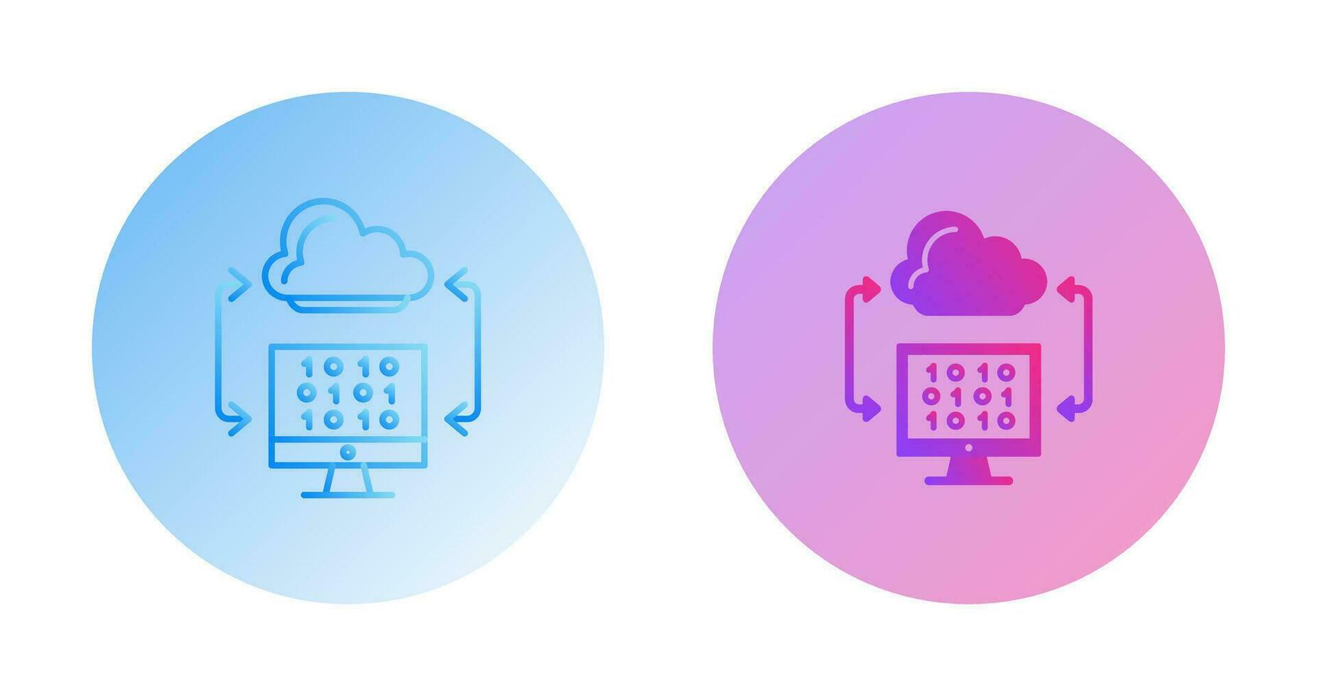 icono de vector de codificación de nube