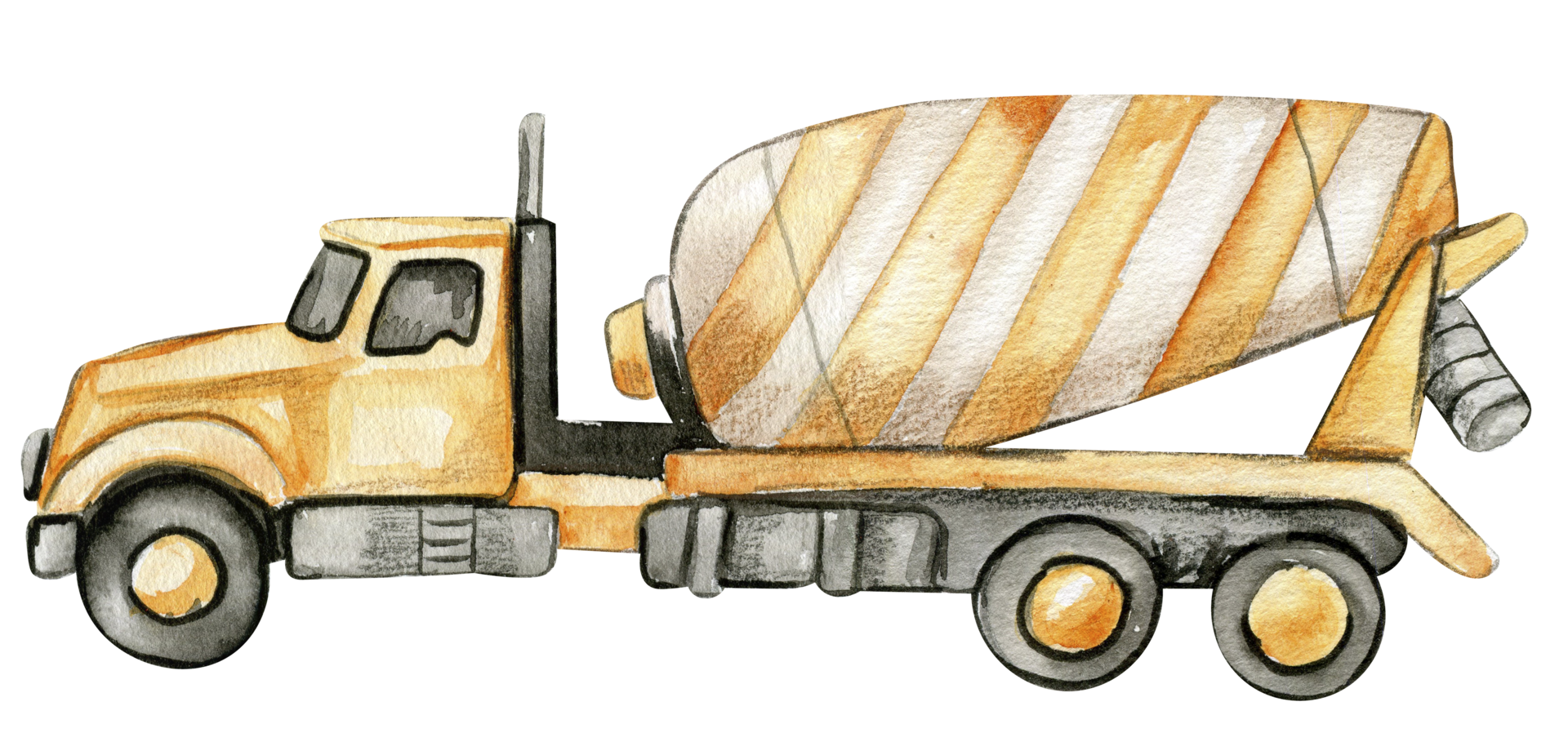 Yellow concrete mixer. png