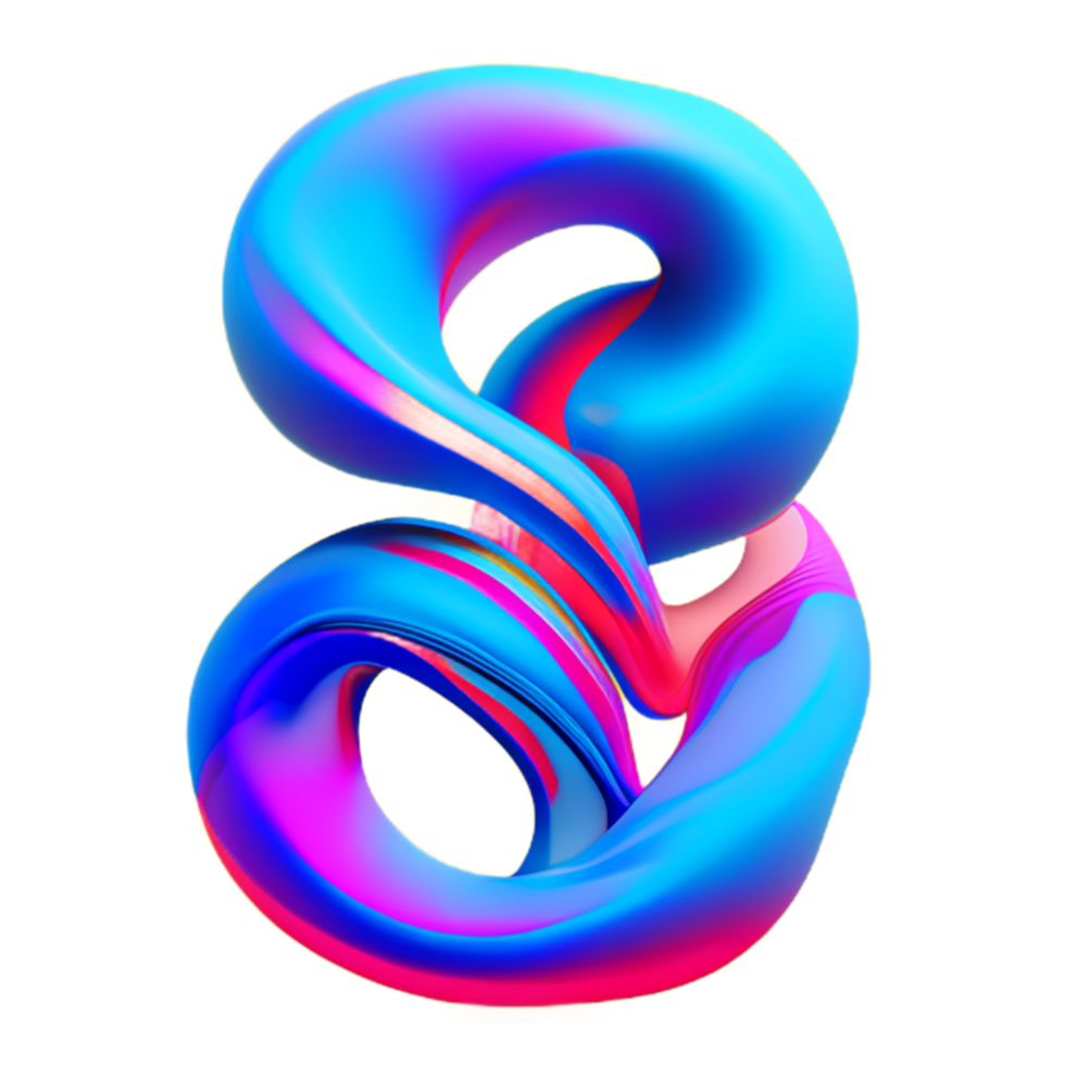 Abstract colorful twisted liquid shape png