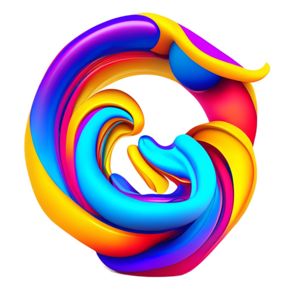 Abstract colorful twisted liquid shape png