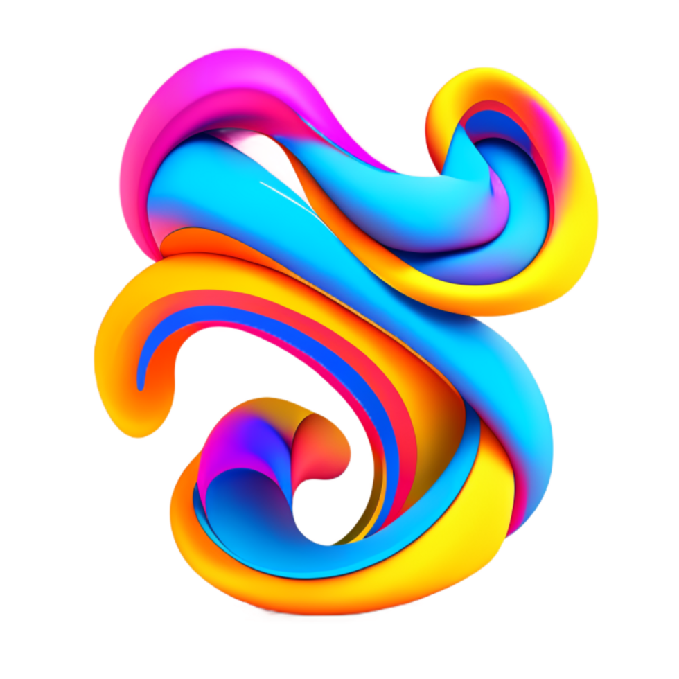 Abstract colorful twisted liquid shape png