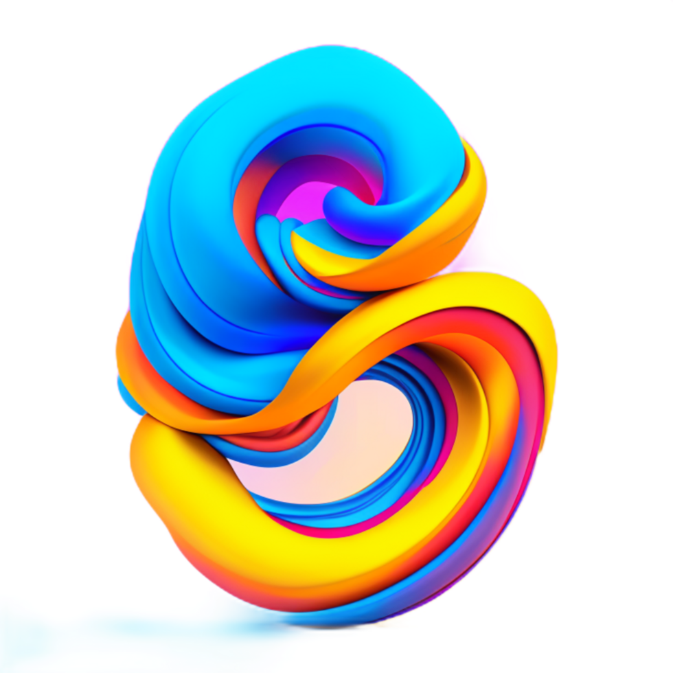 Abstract colorful twisted liquid shape png