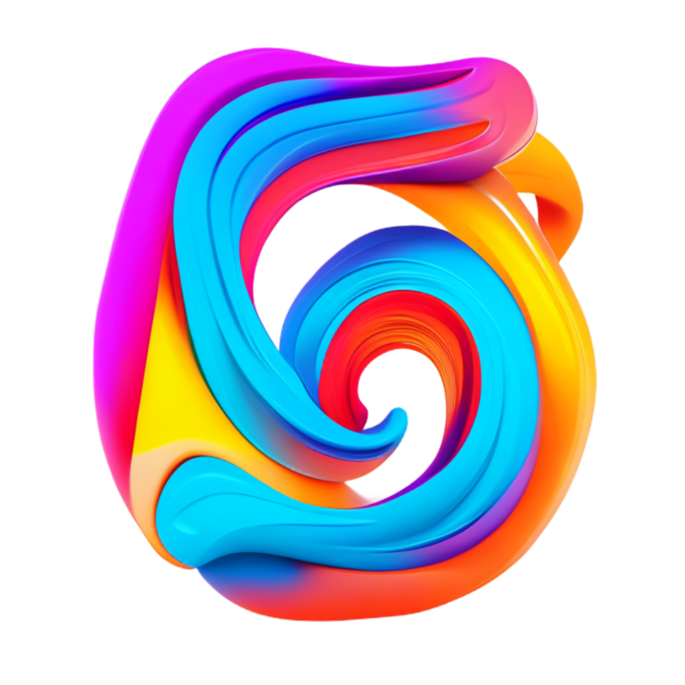 Abstract colorful twisted liquid shape png