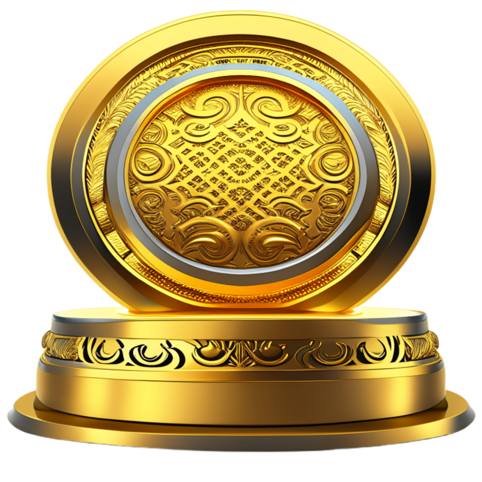 3d Rendering Golden Podium Design png
