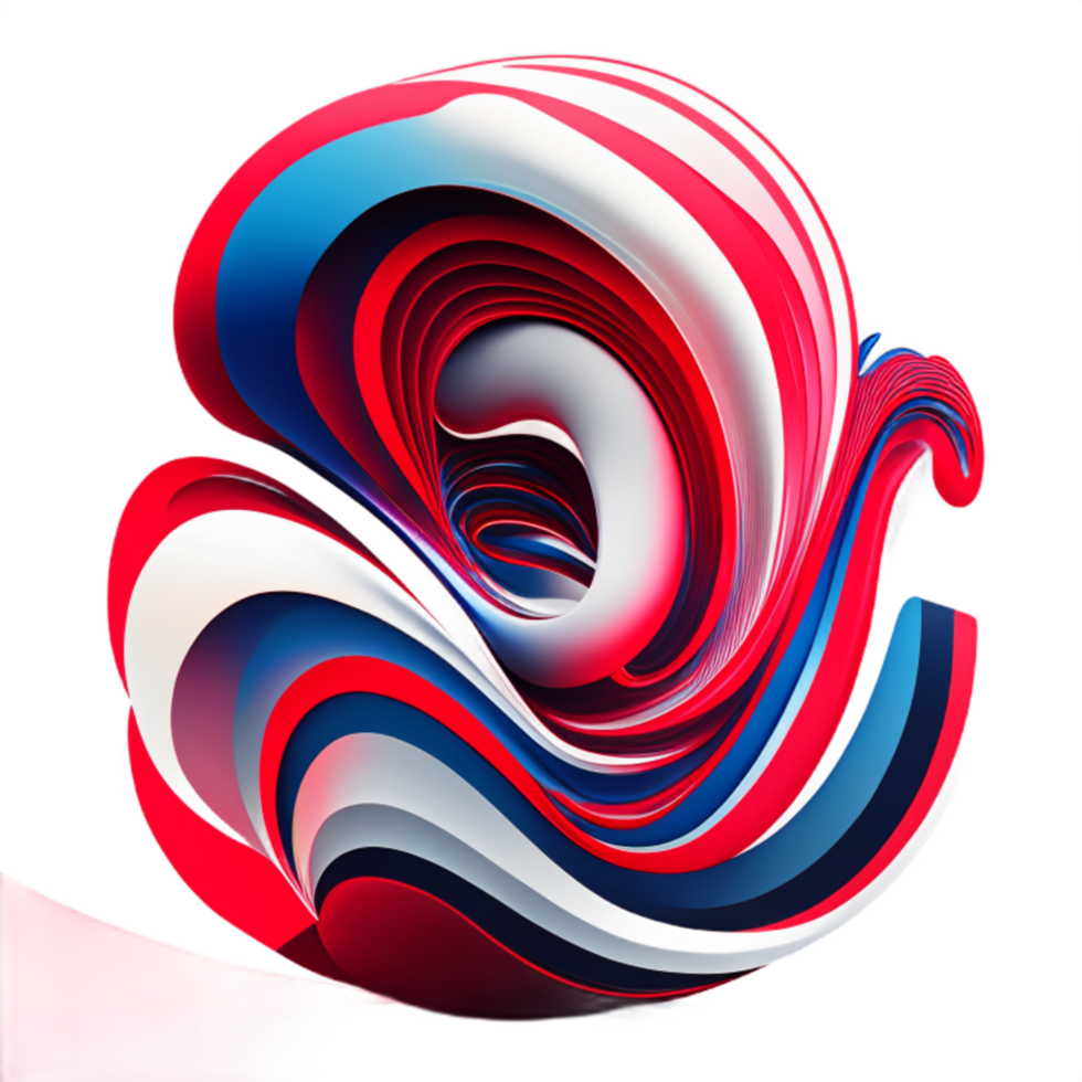 3d abstract colorful twisted liquid shapes creative design element AI Generative png