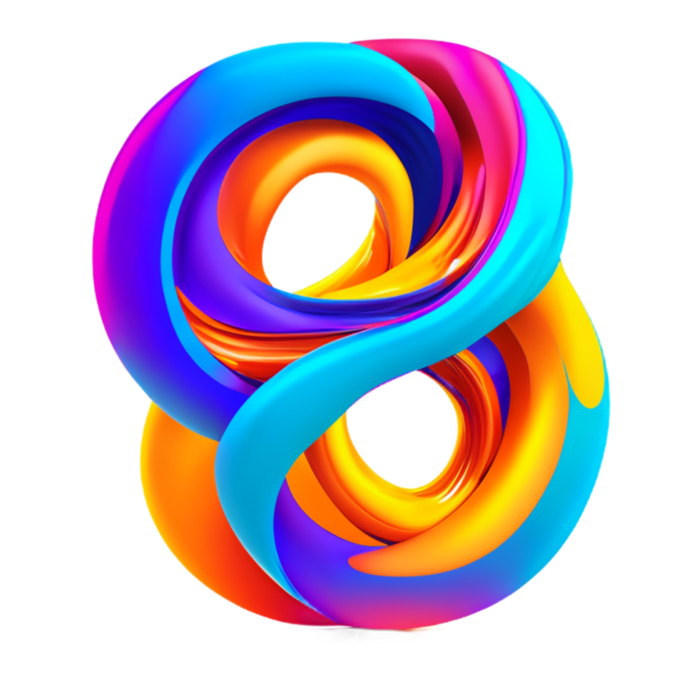 Abstract colorful twisted liquid shape png