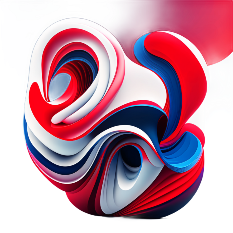 3d abstract colorful twisted liquid shapes creative design element AI Generative png