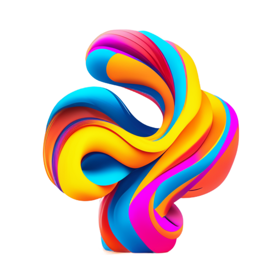 Abstract colorful twisted liquid shape png
