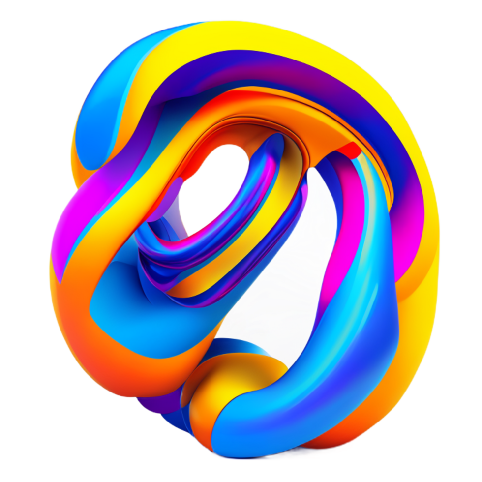 Abstract colorful twisted liquid shape png