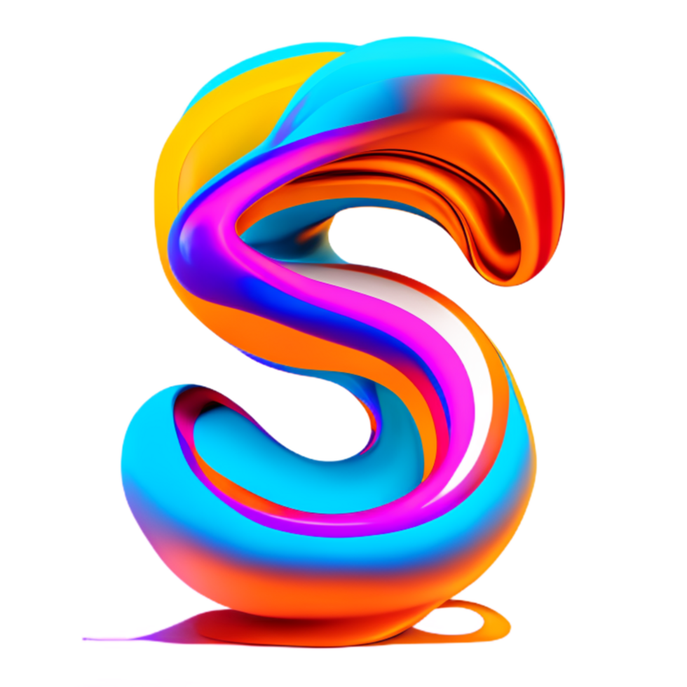 Abstract colorful twisted liquid shape png