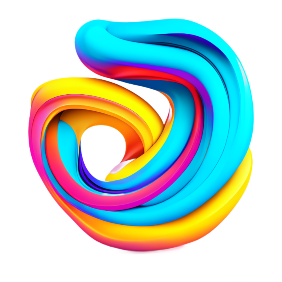 Abstract colorful twisted liquid shape png
