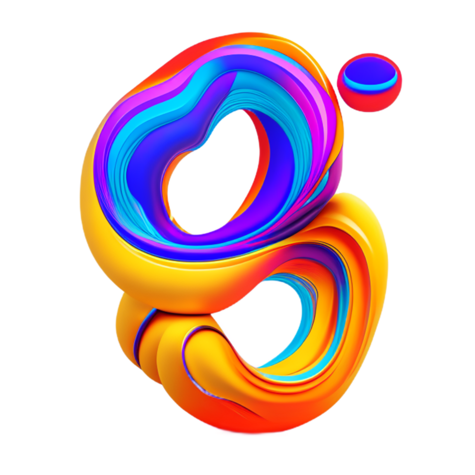 Abstract colorful twisted liquid shape png