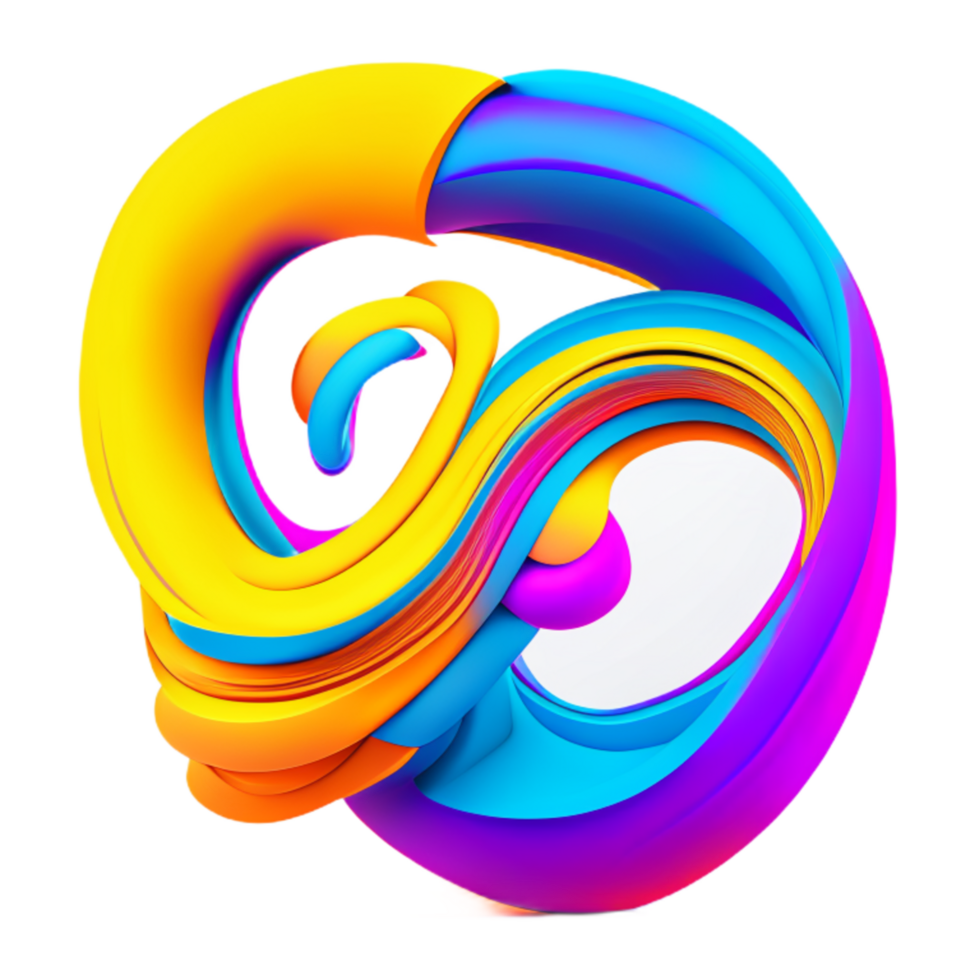 Abstract colorful twisted liquid shape png