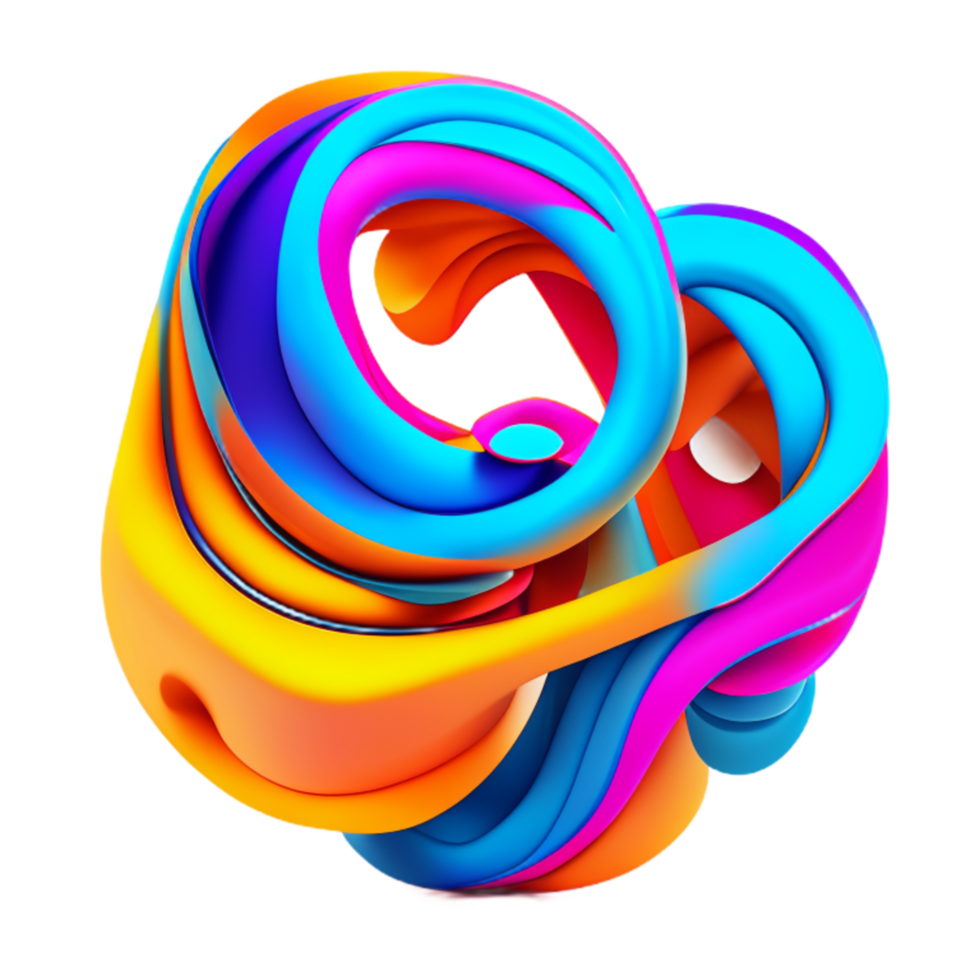 Abstract colorful twisted liquid shape png