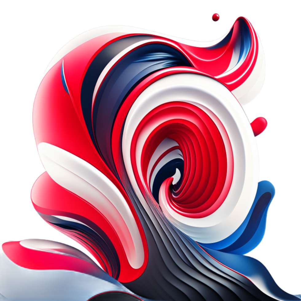 3d abstract colorful twisted liquid shapes creative design element png