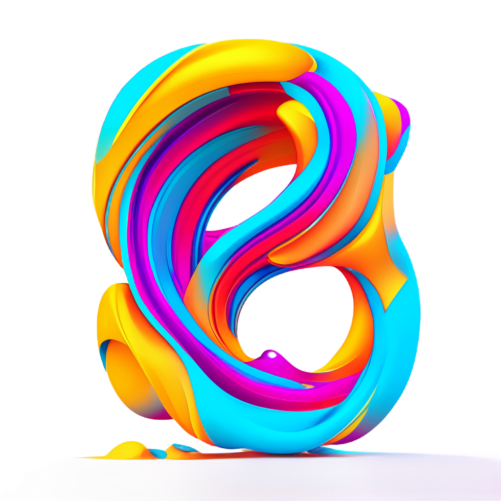 Abstract colorful twisted liquid shape png
