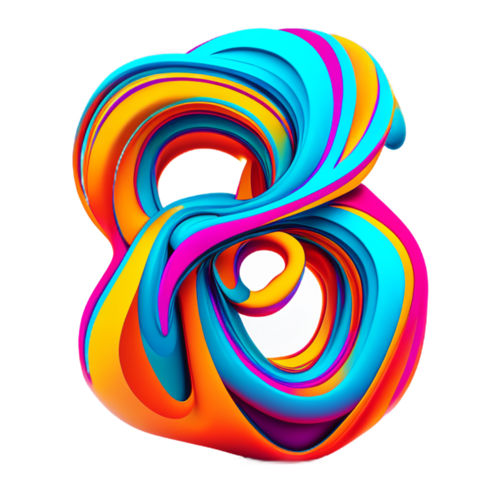 Abstract colorful twisted liquid shape png