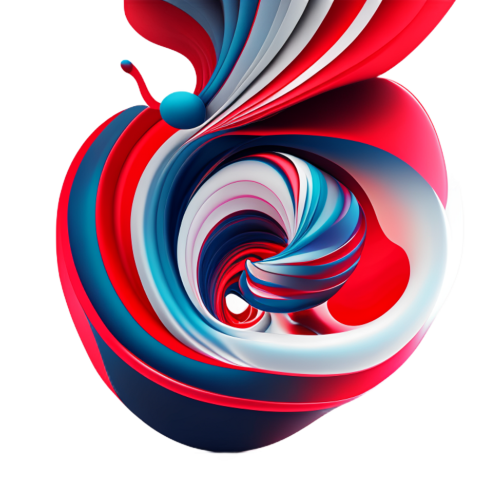 3d abstract colorful twisted liquid shapes creative design element png