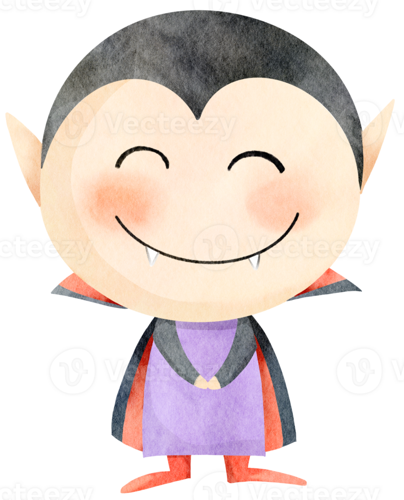 Watercolor cartoon dracula png